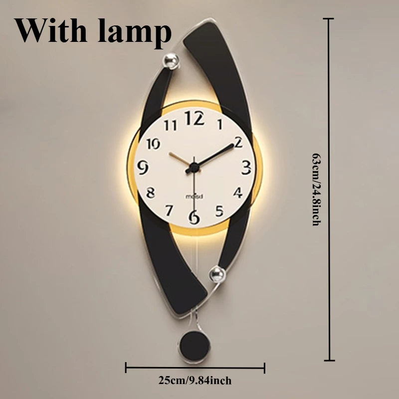 Nordic Minimalist Acrylic Wall Clock – Large Luminous Retro Wall Clock Axl Black Small