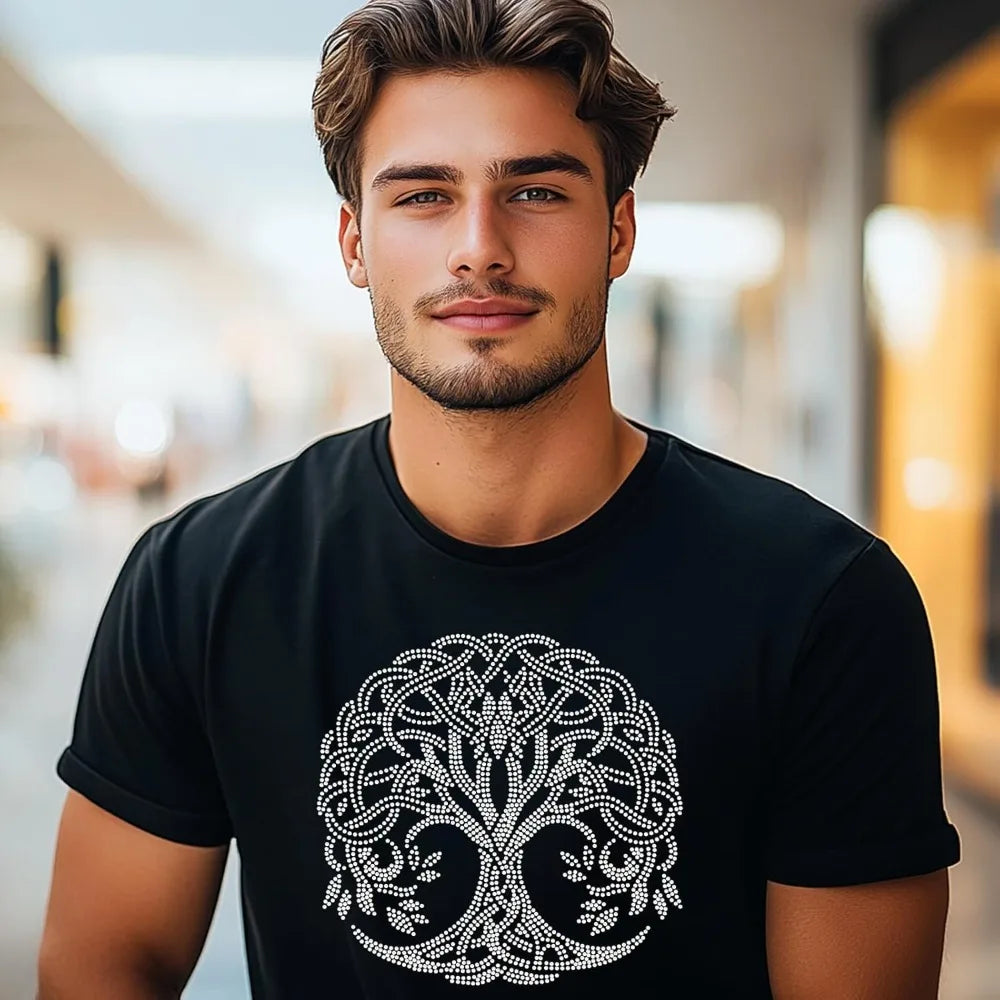 Tree of Life Rhinestone Iron-On Applique | Moon Phase Design Iron-On Applique Axl