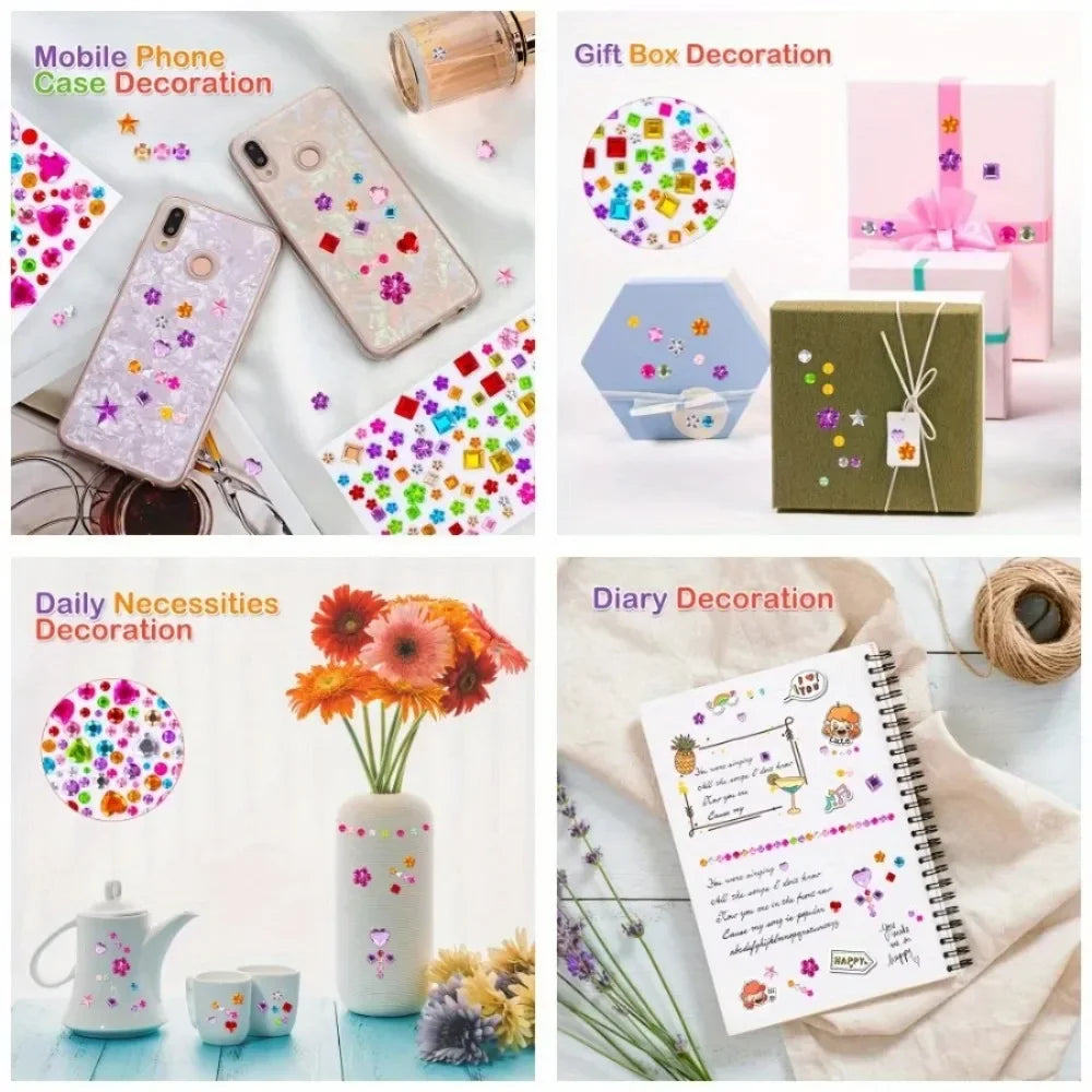 Self-Adhesive Rhinestone Gem Stickers | DIY Crystal Jewel Decor Craft Gem Stickers Axl