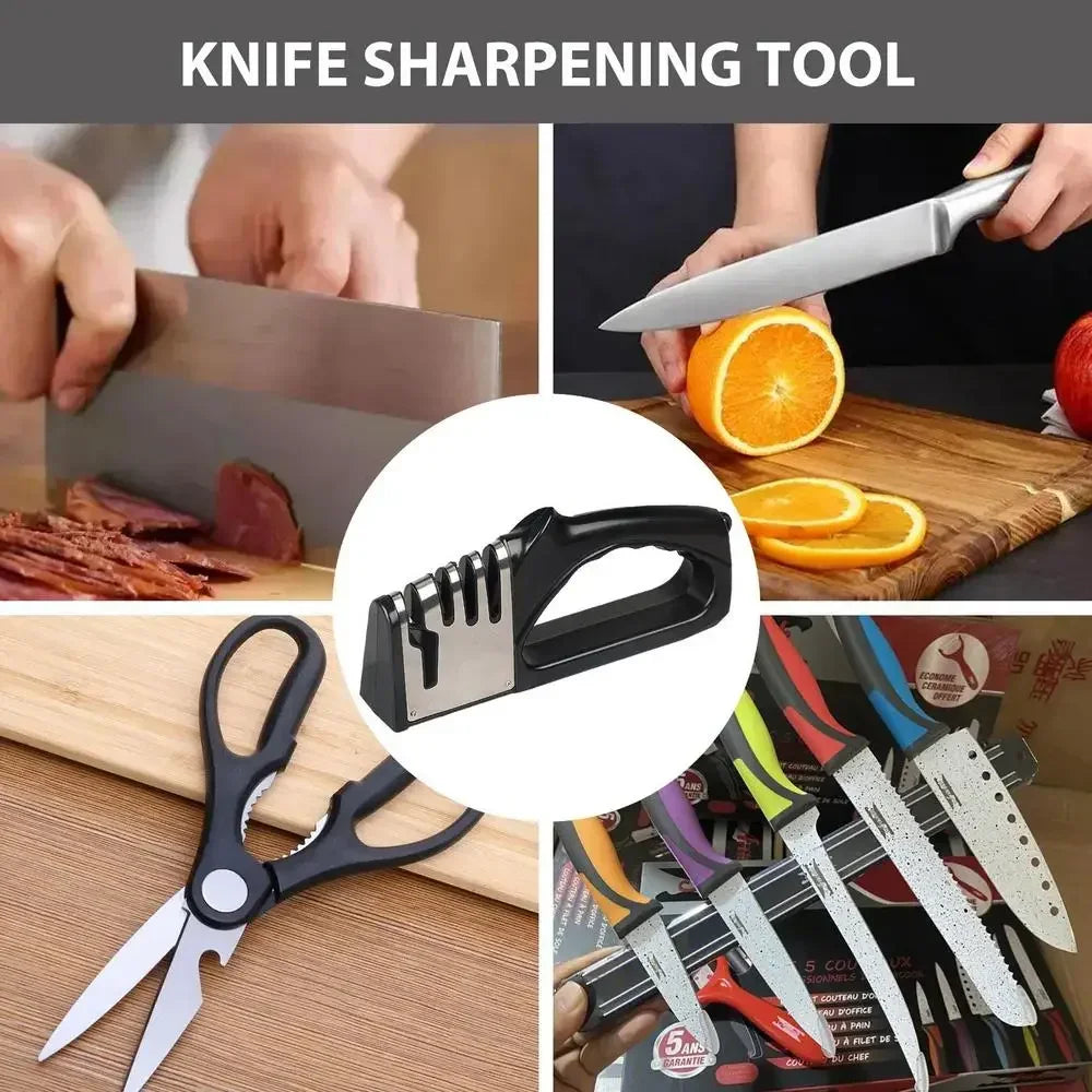 4-Stage Knife Sharpener with Non-Slip Base | Kitchen Tool Knife Sharpener Axl