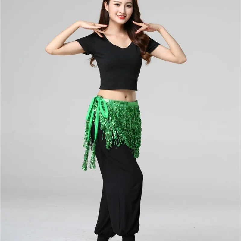 Shiny Sequin Tassel Belly Dance Waist Chain Belt – Women Belly Dance Belt Axl