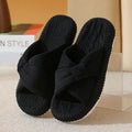 Corduroy Plush Indoor Slippers for Women – Non-Slip Slides Indoor Slippers Axl Black 42-43