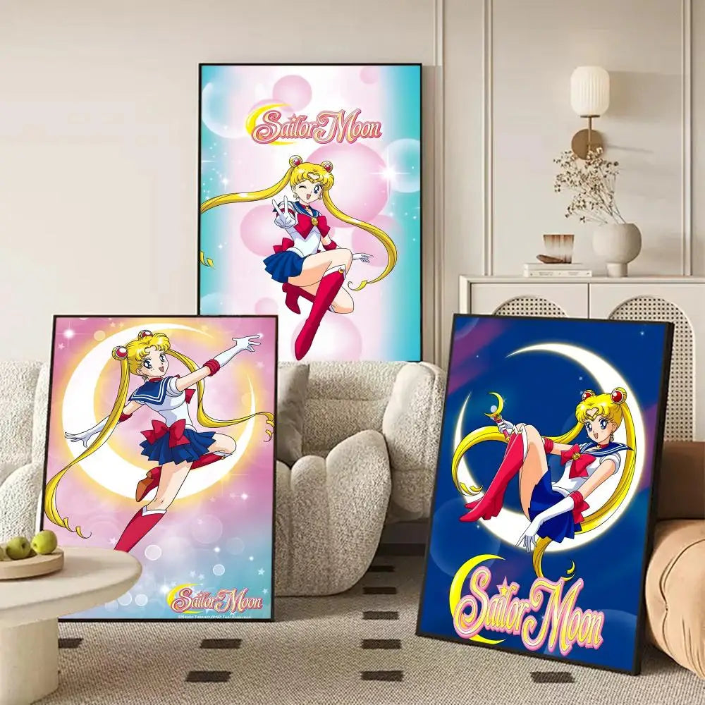 Sailor Moon Anime Self-Adhesive Poster Sticker | Wall Art Decor Anime Wall Poster Axl