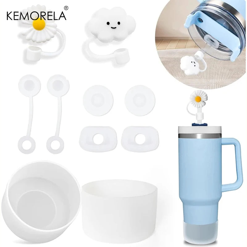 9-Piece Silicone Spill-Proof Car Cup Stopper Set | KEMORELA Cup Stopper Set Axl transparent white