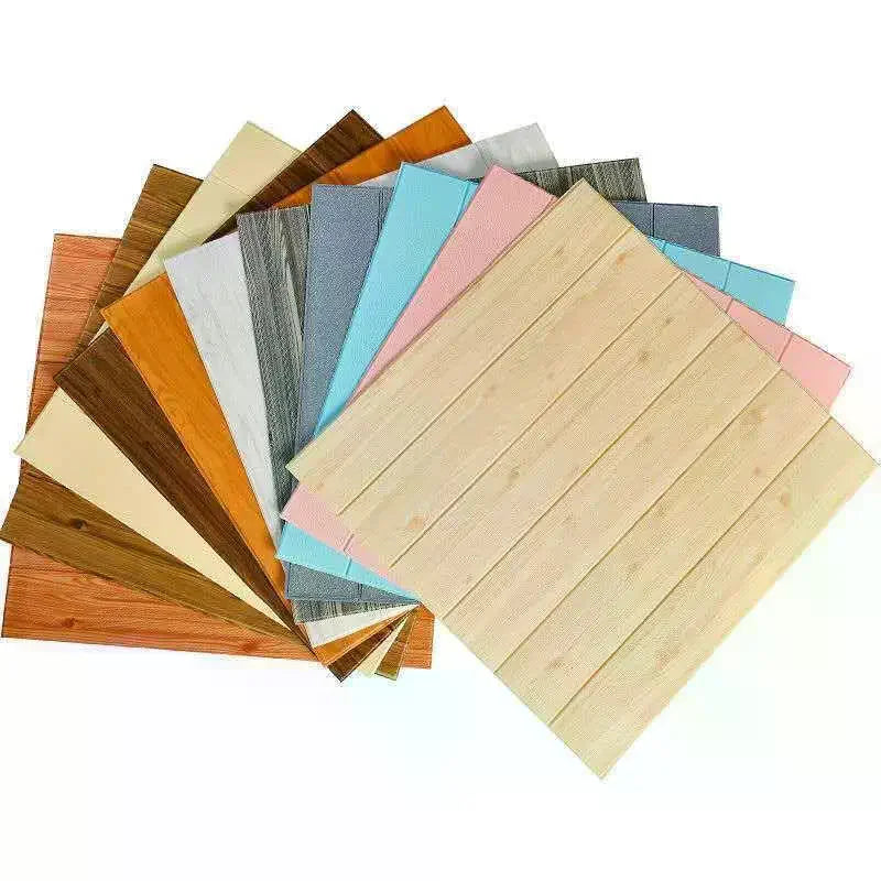 3D Wood Slat Wall Panels – Self-Adhesive XPE Foam Decor Wall Panel Tiles Axl