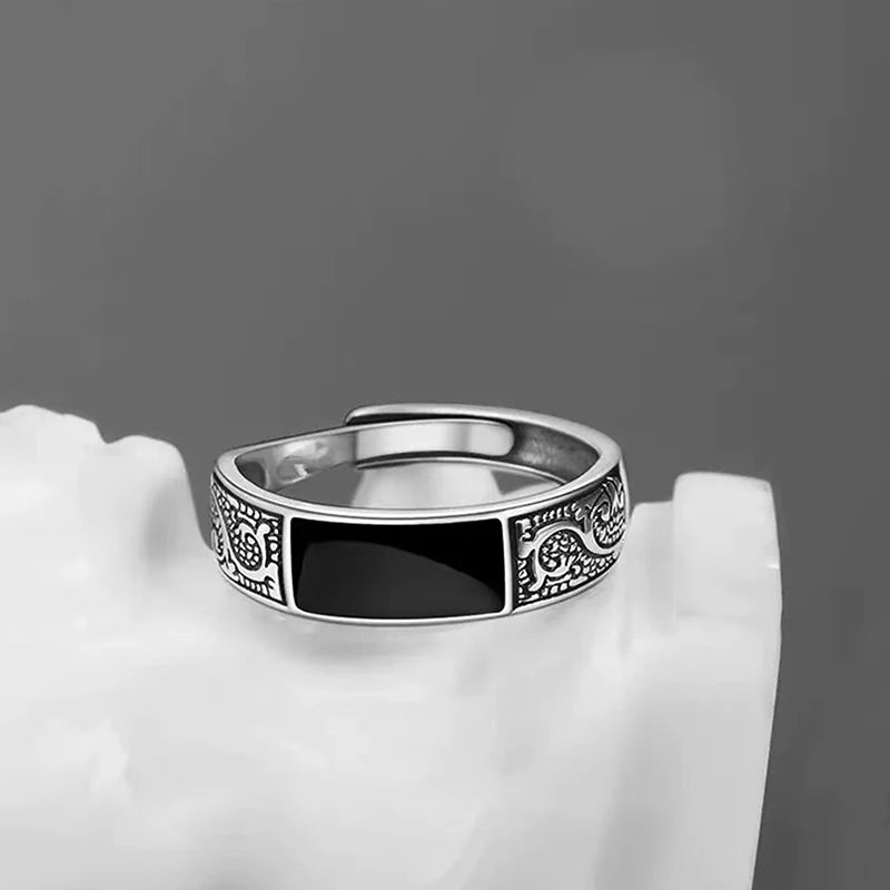 Vintage Dragon Pattern Adjustable Ring – Hip Hop Jewelry Fashion Ring Axl