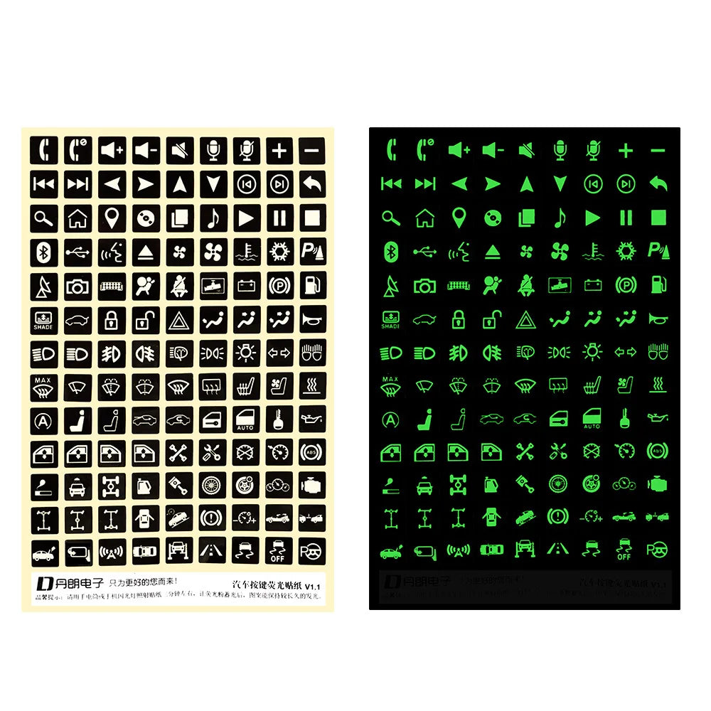 Car Luminous Switch Stickers – 117pc Rocker Button Decals Car Switch Decals Axl
