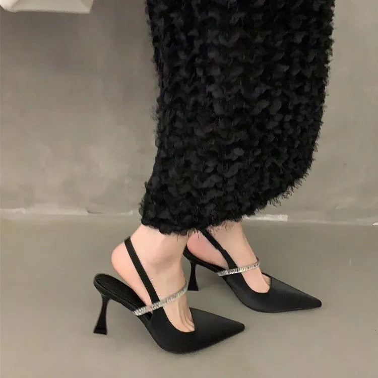 Women's Crystal Strap Slingback Stiletto Sandals | Party Heels Stiletto Slingback Sandals Axl Black 36
