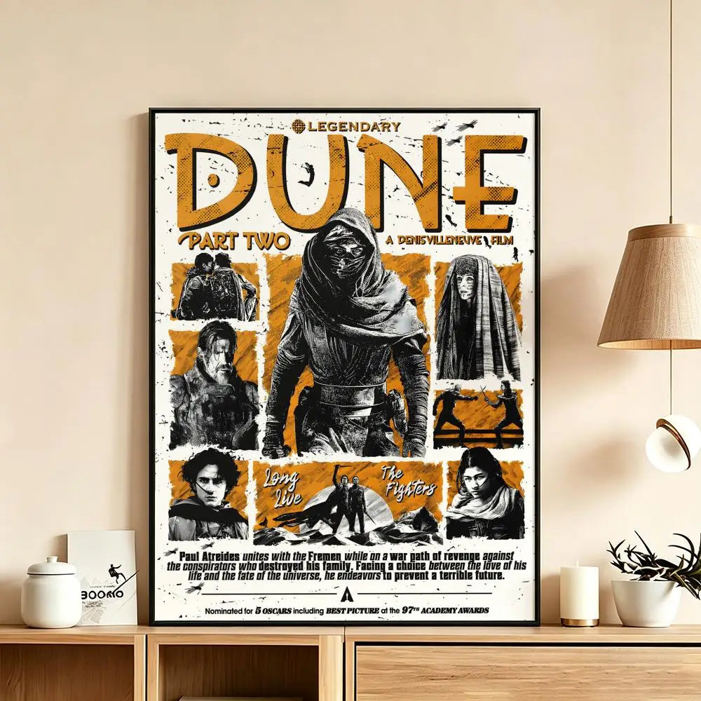 Dune Movie Poster – HD Waterproof Wall Art Print Movie Wall Poster Axl White12 15X20cmNoframe