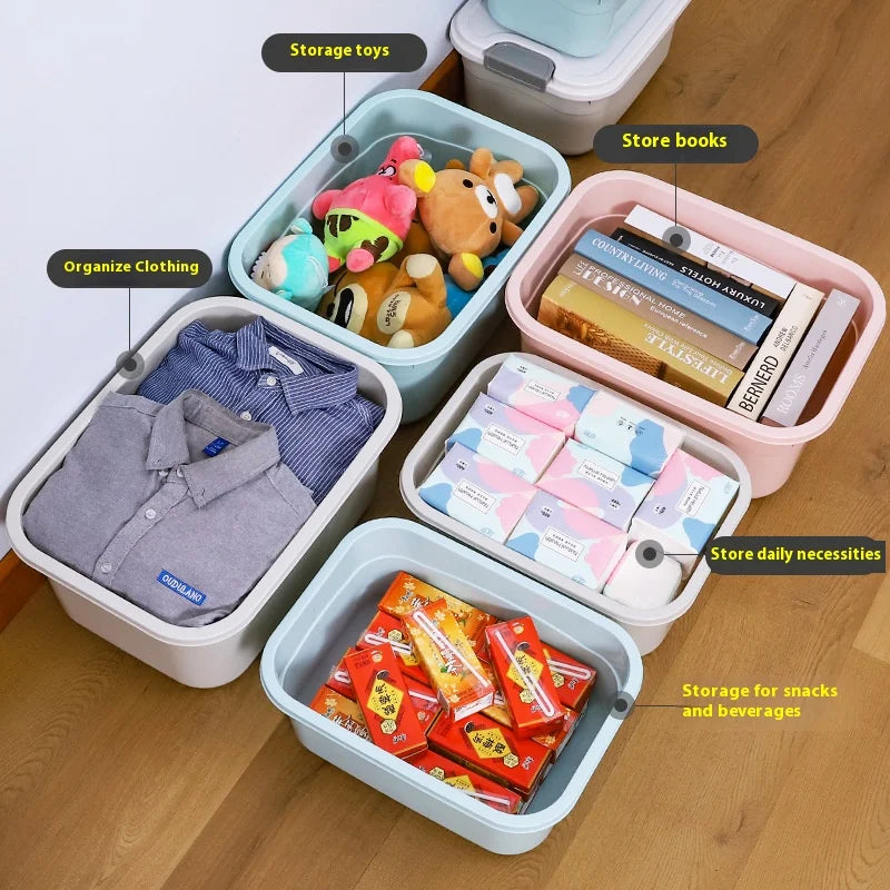 Large Foldable Plastic Storage Bins with Lids – 60L Organizer Plastic Storage Bin Axl
