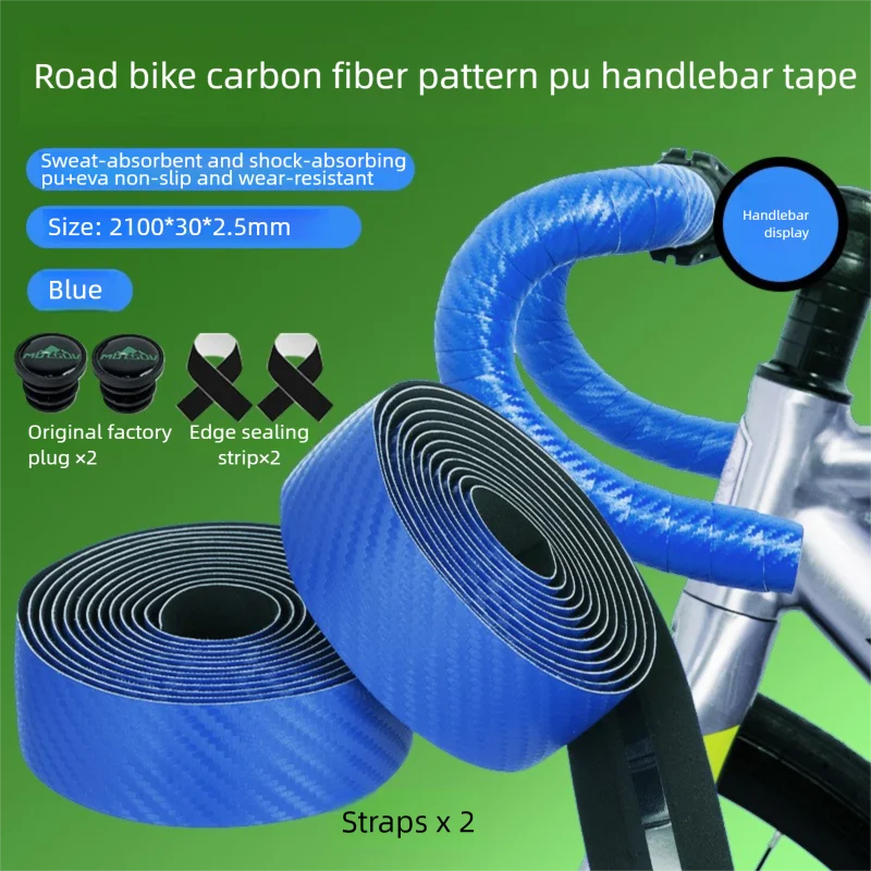 Road Bike Handlebar Tape – EVA PU Anti-Slip & Shock Absorbing Handlebar Tape Axl Blue