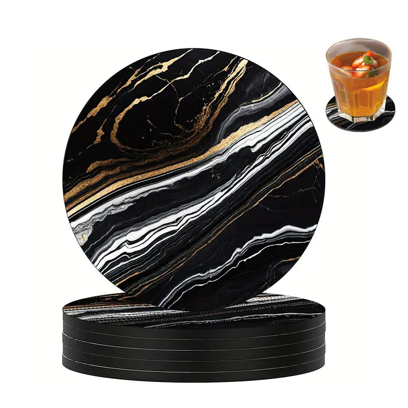 Non-Slip Absorbent Rubber Drink Coasters – Set of 6 Drink Coasters Set Axl