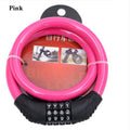 60cm Steel Cable Bike Lock – 4-Digit Combination Padlock Bicycle Cable Lock Axl pink