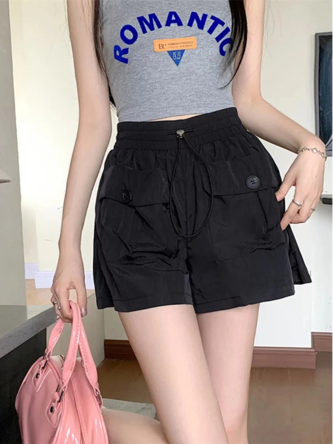Women's Y2K Cargo Shorts – Slim Fit with Pockets, Quick-Dry Women's Cargo Shorts Axl