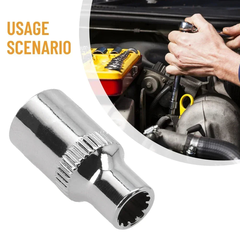 12-Point Socket Bit 1/4" Drive – Short Head 4–14mm Chrome Socket Bit Axl