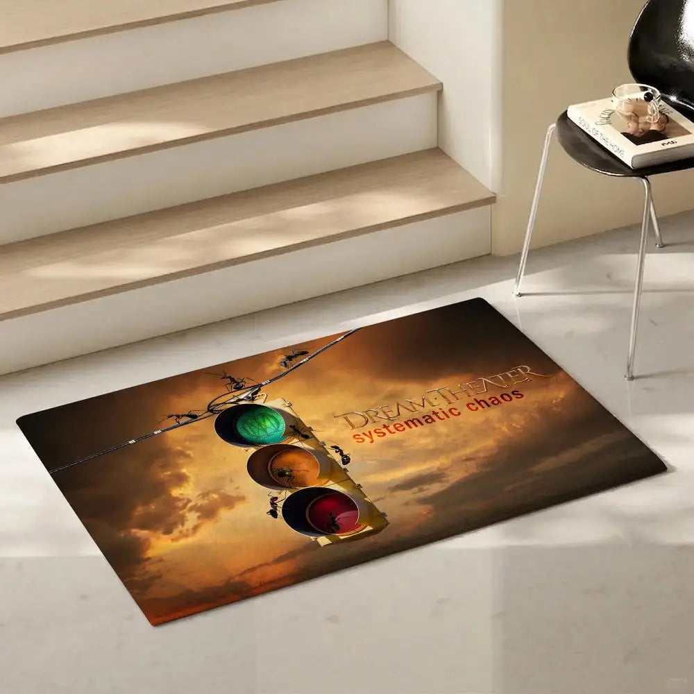 Dream Theater Band Flannel Floor Mat – Non-Slip Indoor Rug Flannel Floor Mat Axl