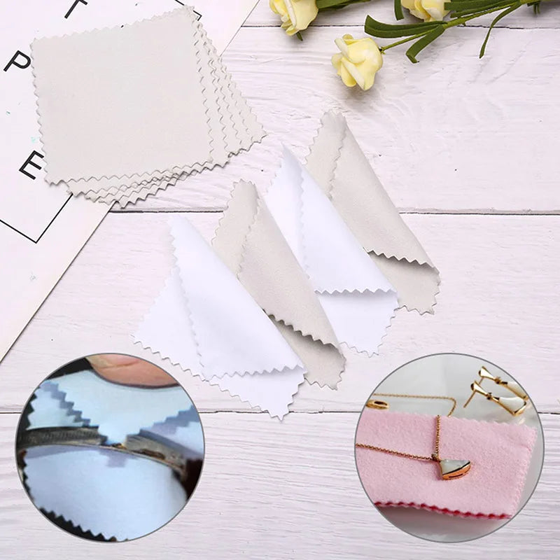 50 PCS Silver Polishing Cloth – Jewelry Cleaning Anti-Tarnish Jewelry Polishing Cloth Axl