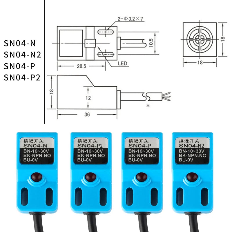 SN04 Proximity Switch 4mm – Inductive Auto Leveling Sensor Proximity Switch Sensor Axl