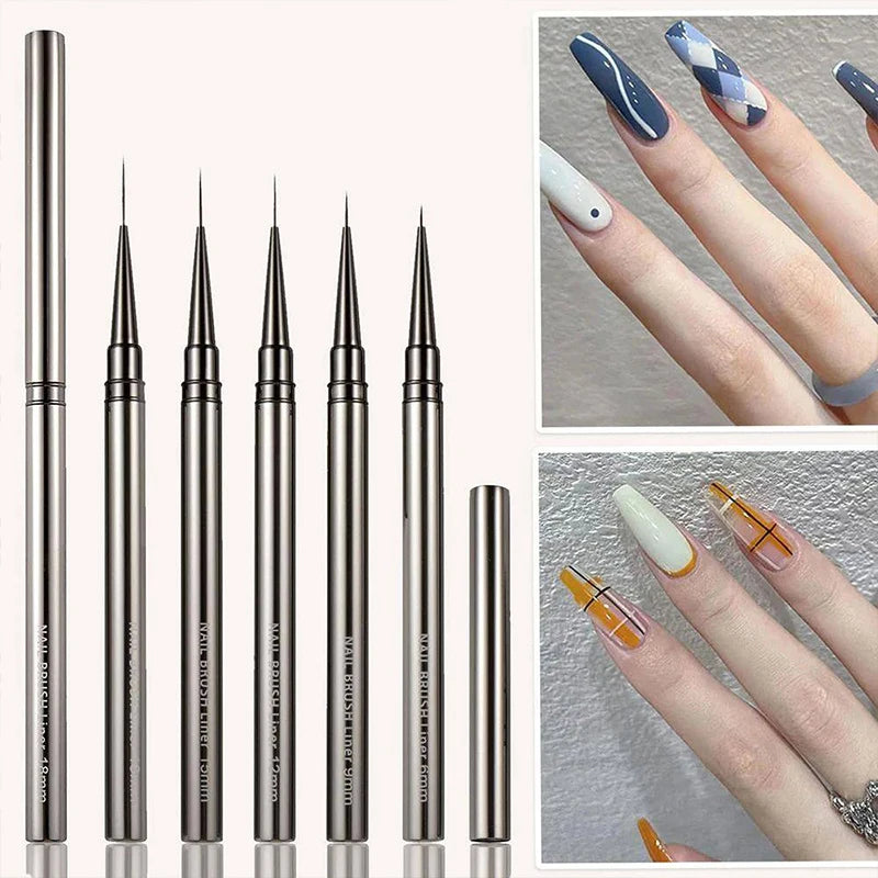 Nail Art Liner Brush Set 6–18mm | UV Gel Painting Pen Kit Nail Art Brush Set Axl