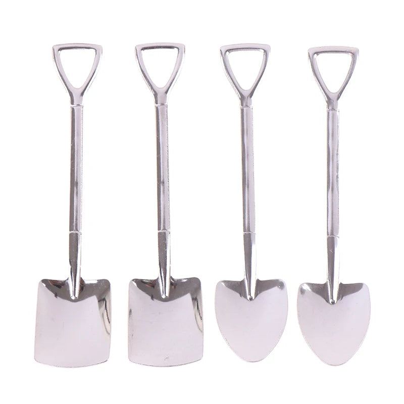 4-Piece Shovel Shape Stainless Steel Dessert Spoons Set Dessert Spoon Set Axl One Size