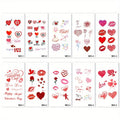 Temporary Tattoos 10 Sheets – Heart, Rose & Love Designs Temporary Tattoos Axl 10pcs