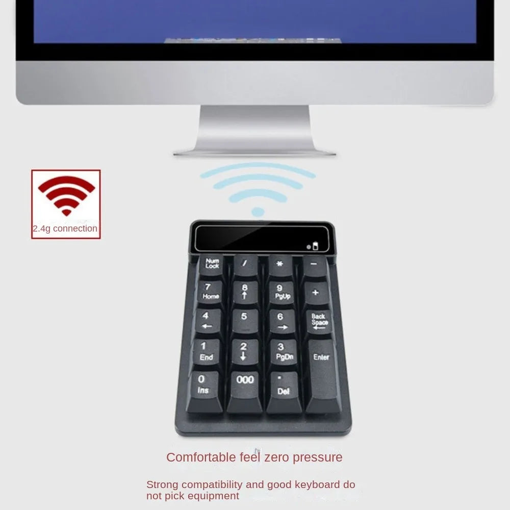19-Key Wireless Numeric Keypad – Bluetooth, USB & 2.4G Wireless Numeric Keypad Axl