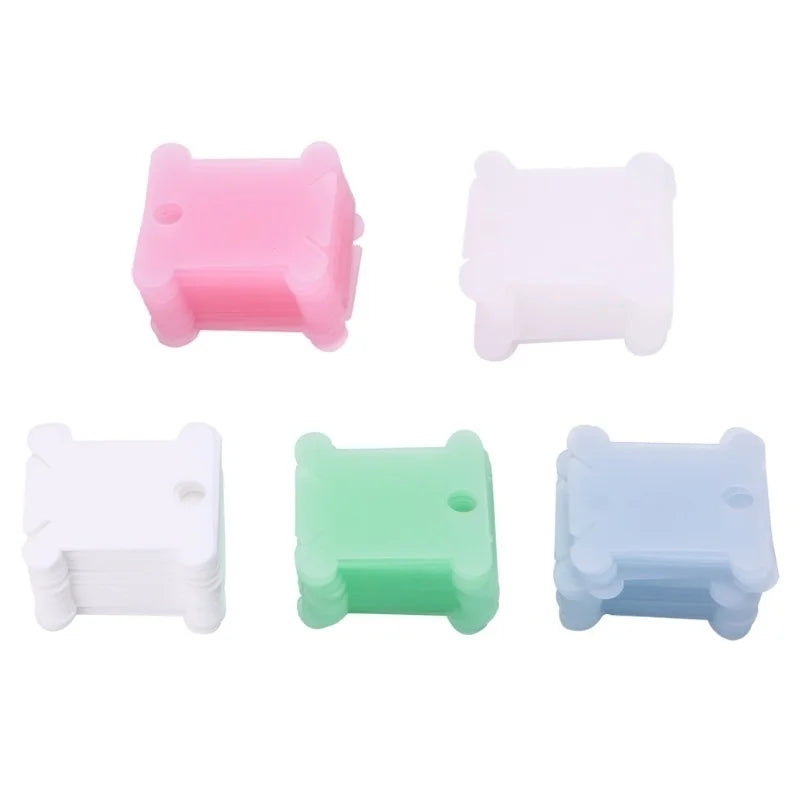 100 Plastic Thread Bobbins – Embroidery Floss Organizer Set Thread Bobbin Organizer Axl transparent