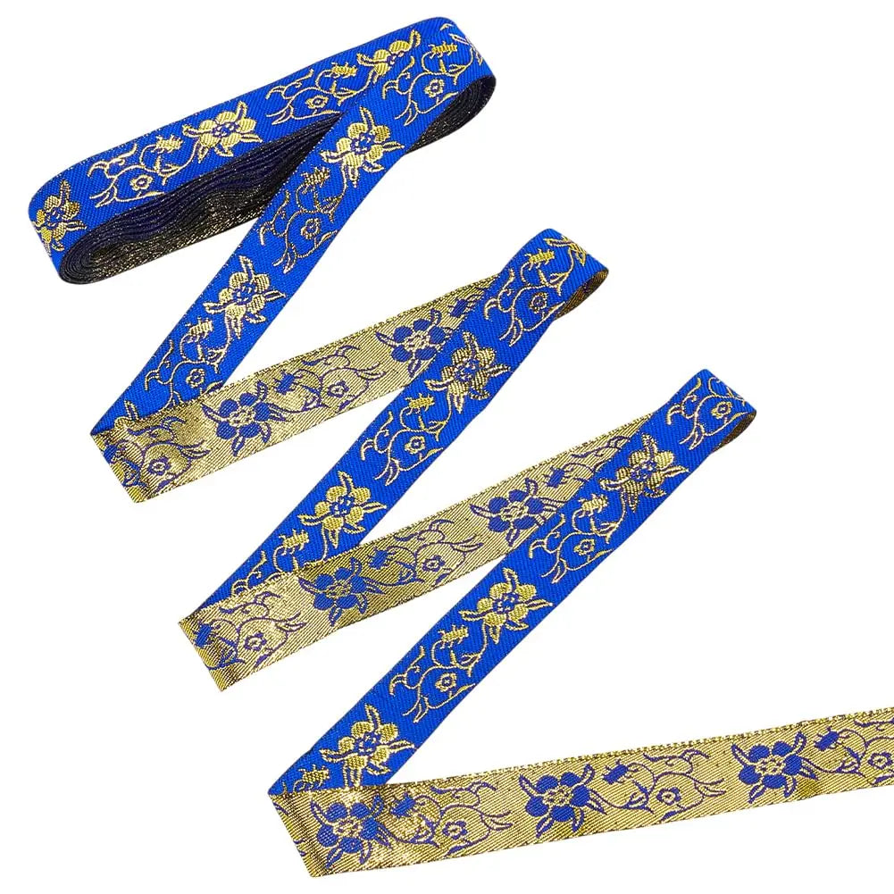 Green Ethnic Jacquard Ribbon 20mm Polyester Floral Trim 7.7 Yds Jacquard Ribbon Trim Axl AECH04-17842