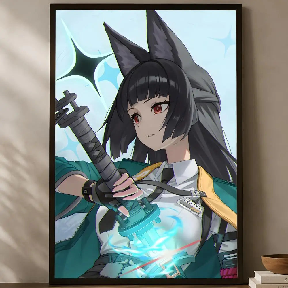 Zenless Zone Zero Self-Stick HD Wall Poster – Waterproof Wall Art Poster Axl White09 60X90cmNoframe