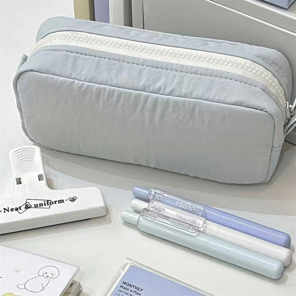Large Capacity Pencil Pen Bag – Zipper Fabric Stationery Organizer Pencil Case Axl