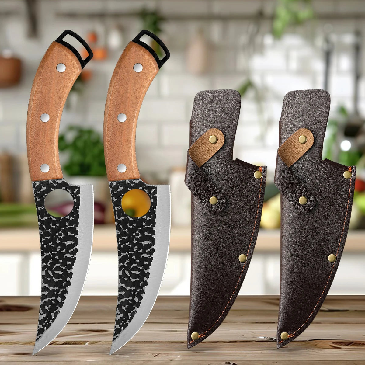 SHENJIU Hand Forged Boning Knife – Full Tang Stainless Steel Boning Knife Axl 2pcs C
