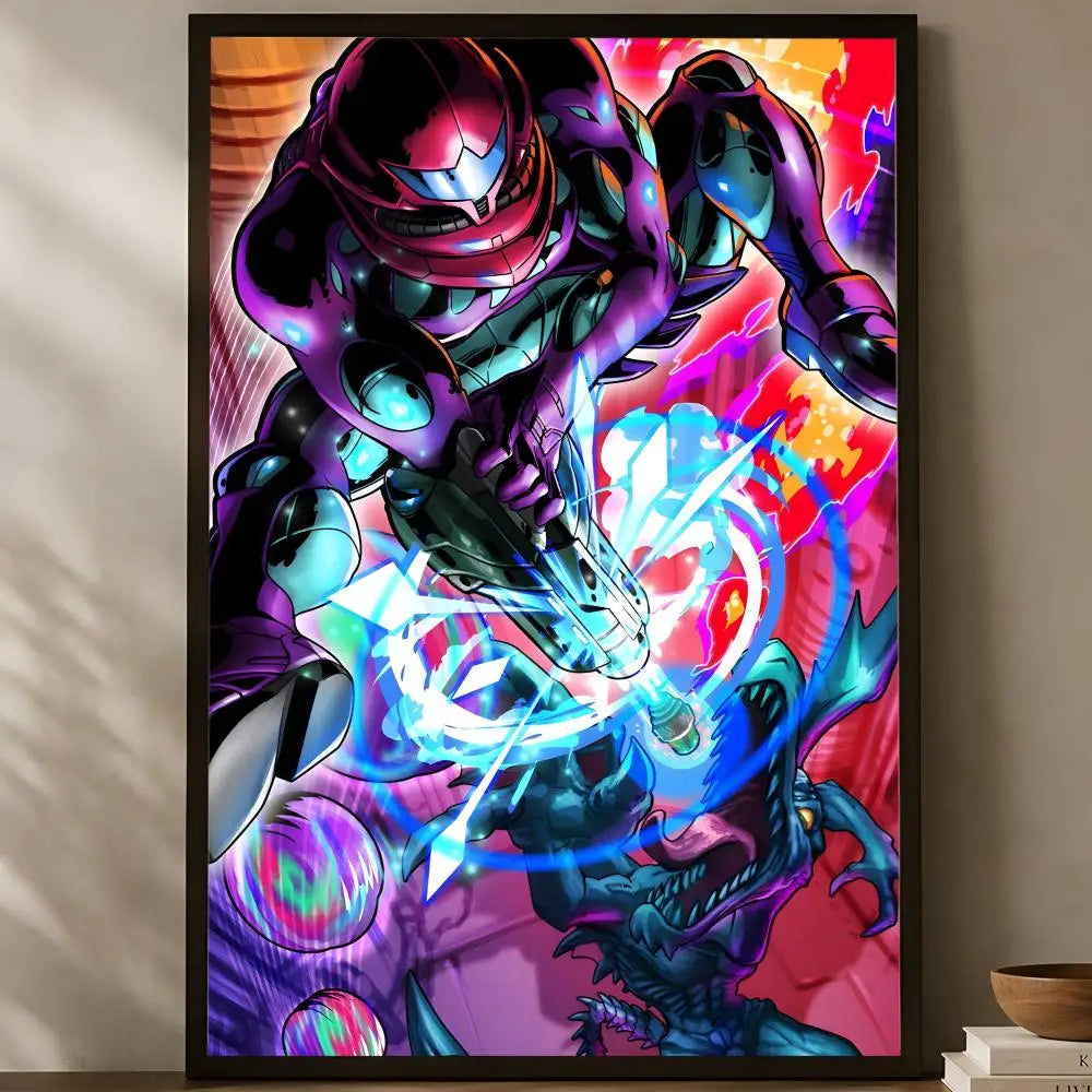 Metroid Self-Stick HD PVC Wall Poster – Waterproof Home Decor Wall Art Poster Axl White07 50X70cmNoframe