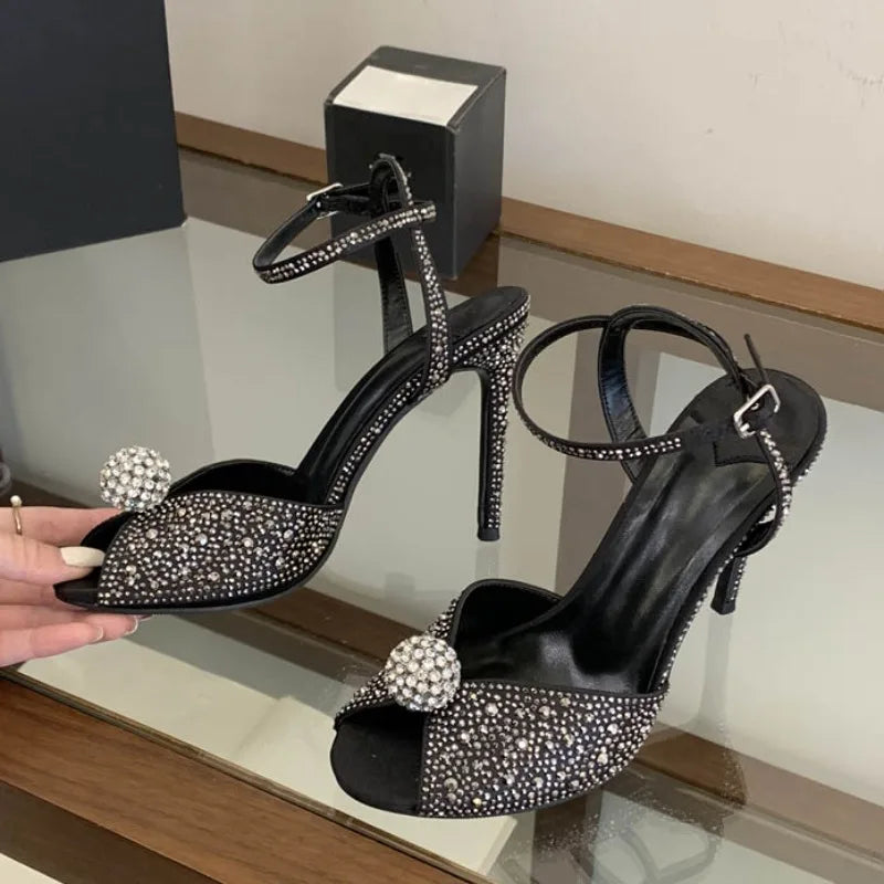 Crystal Diamond Peep Toe High Heel Sandals for Women High Heel Sandals Axl