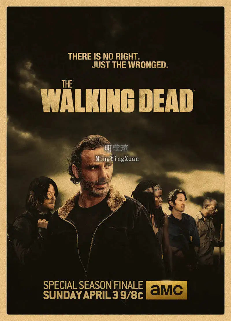 Walking Dead Vintage Kraft Paper Poster | Retro Wall Art Decor