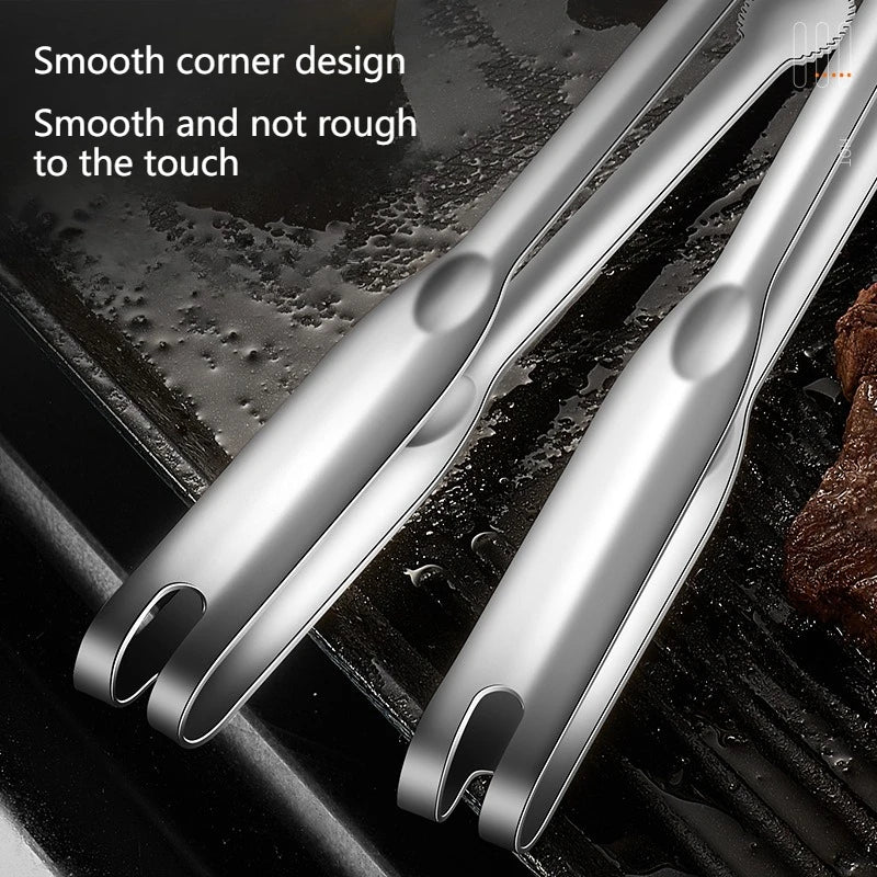 Stainless Steel Grill Tongs – Non-Slip BBQ & Kitchen Clip BBQ Grill Tongs Axl