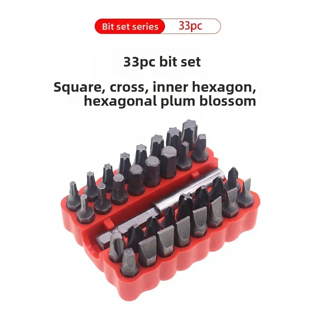 33-Piece Screwdriver Bit Set with L-Type Wrench | 1/4" Hex Screwdriver Bit Set Axl