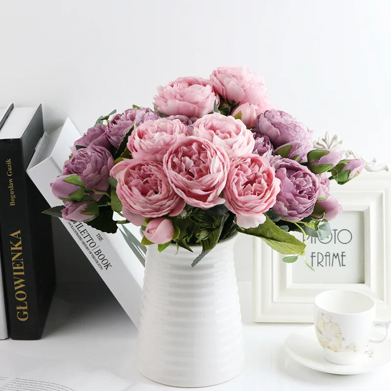 Silk Peony Bouquet – Artificial Flowers for Wedding & Home Decor Artificial Flower Bouquet Axl