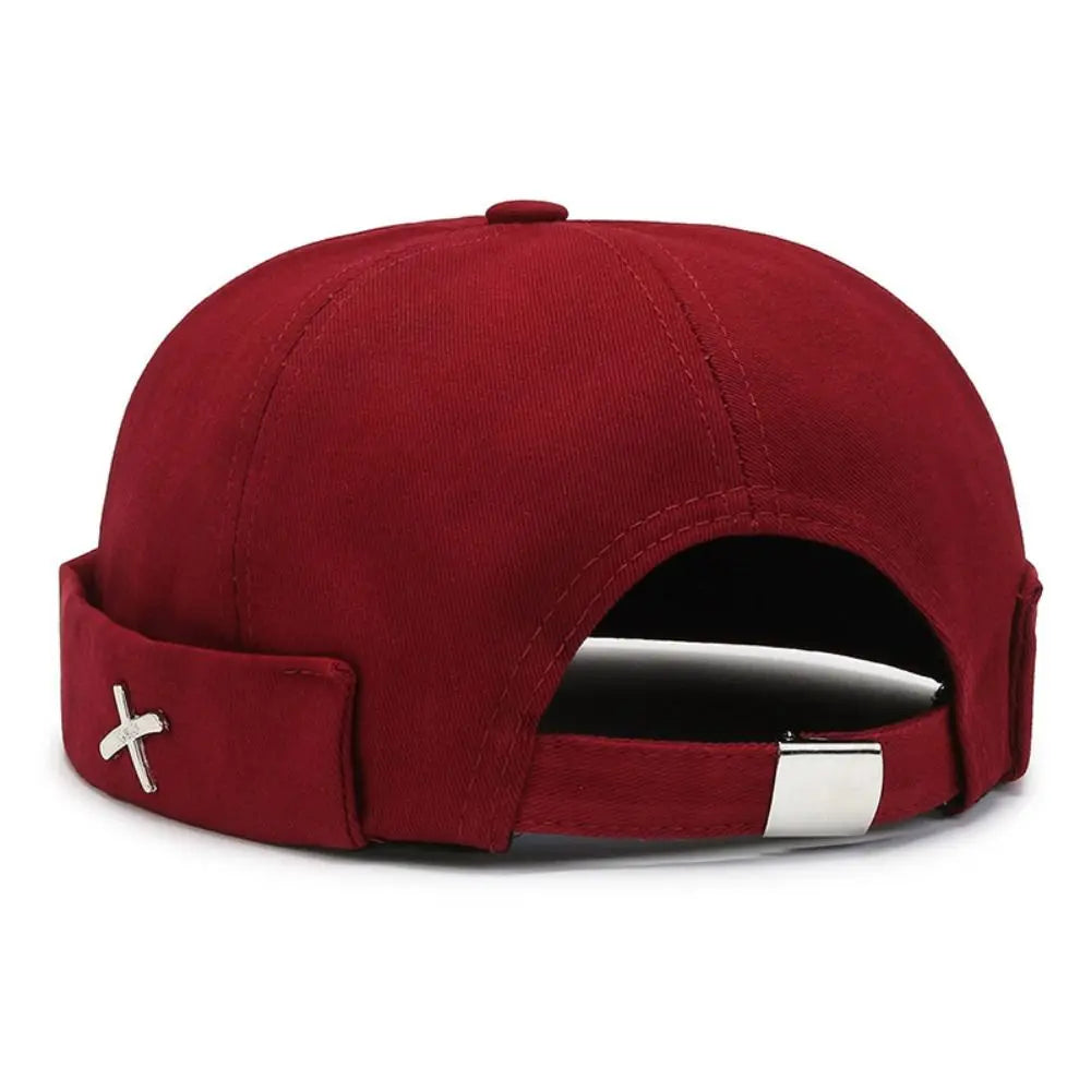 Vintage Washed Cotton Brimless Docker Cap – Unisex Dome Hat Brimless Docker Cap Axl