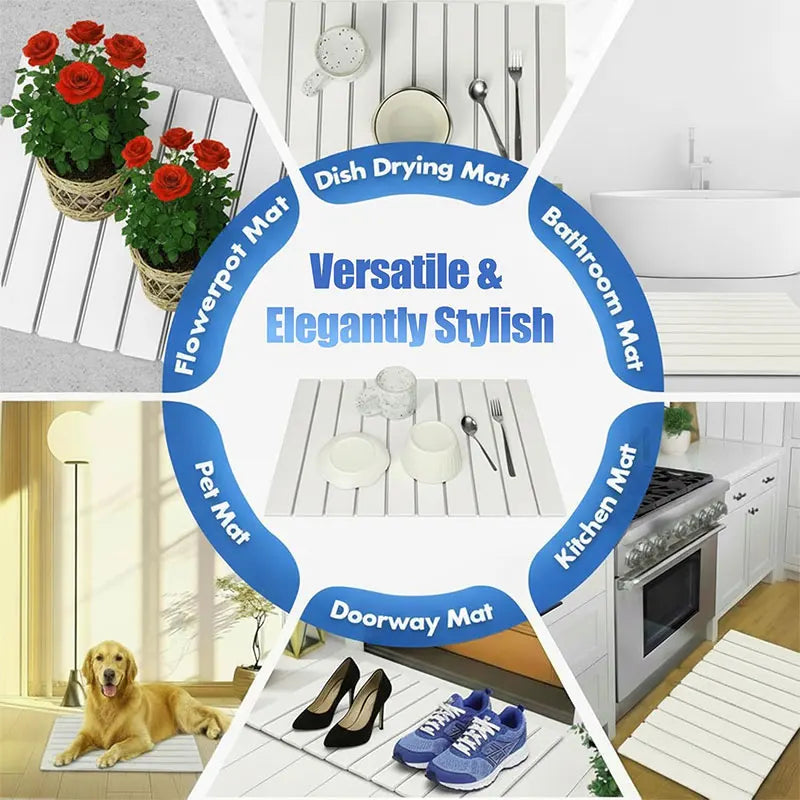 Diatomaceous Earth Dish Drying Mat – Foldable Non-Slip Stone Pad Dish Drying Mat Axl