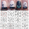 Black Cat Nail Art Stickers – 12 DIY Water Transfer Decals Nail Art Stickers Axl black cat