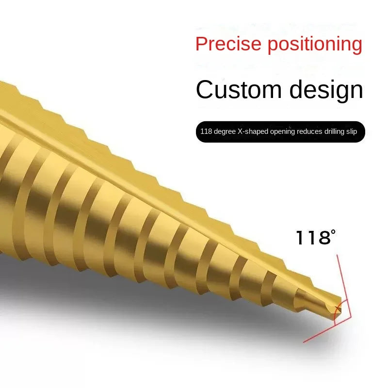 HSS Titanium Step Drill Bit 4-20mm & 4-32mm Cone Hole Cutter Step Drill Bit Axl