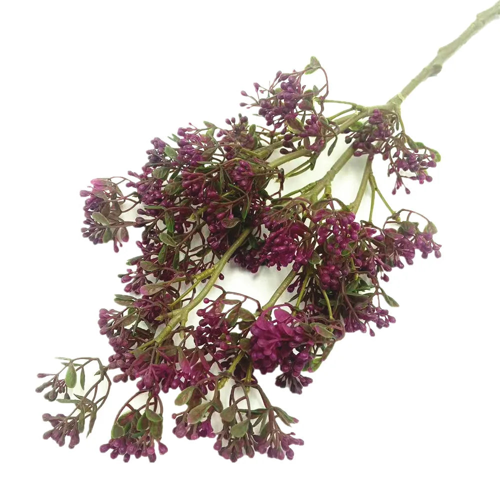 Faux Milan Berry Branch Stem – 3 Forks Artificial Flower Artificial Floral Stem Axl