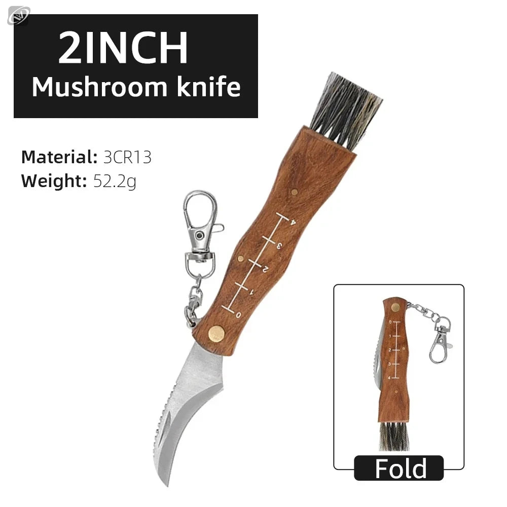 Mushroom Foraging Folding Knife & Brush – Rosewood EDC Folding Foraging Knife Axl Sharp edge