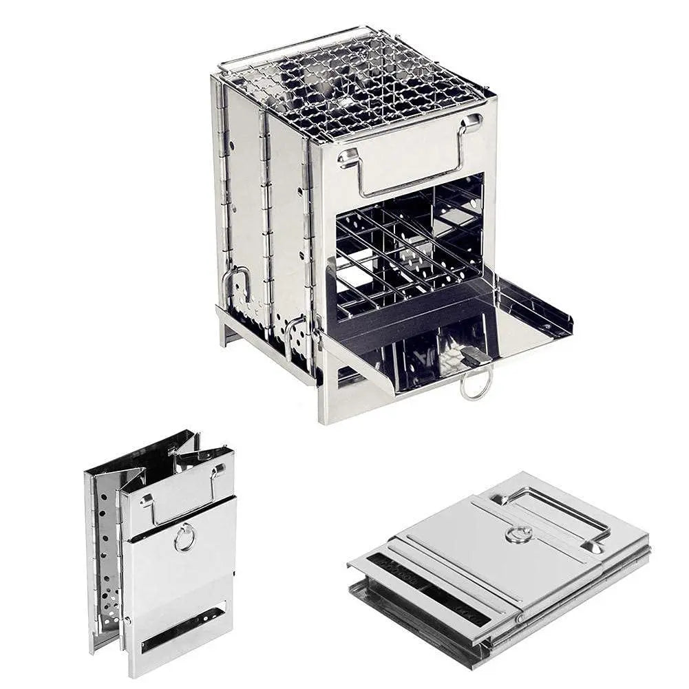 Portable Folding Wood Burning Camp Stove | Stainless Steel Wood Burning Camp Stove Axl