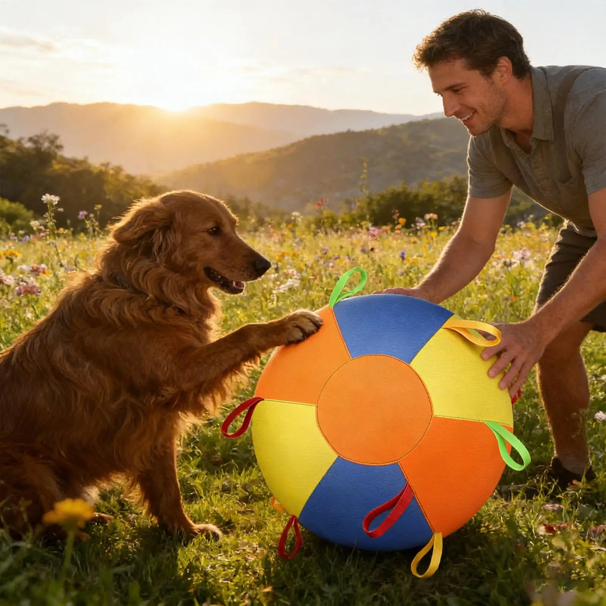 Dog Herding Ball with Handle – Tear-Resistant Inflatable Toy Dog Herding Ball Axl