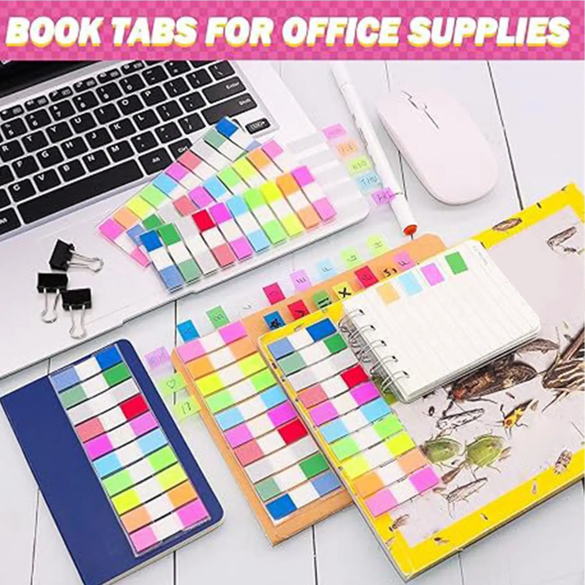 Sticky Index Tabs – 400 Colored Page Marker Labels for Notes Sticky Index Tabs Axl
