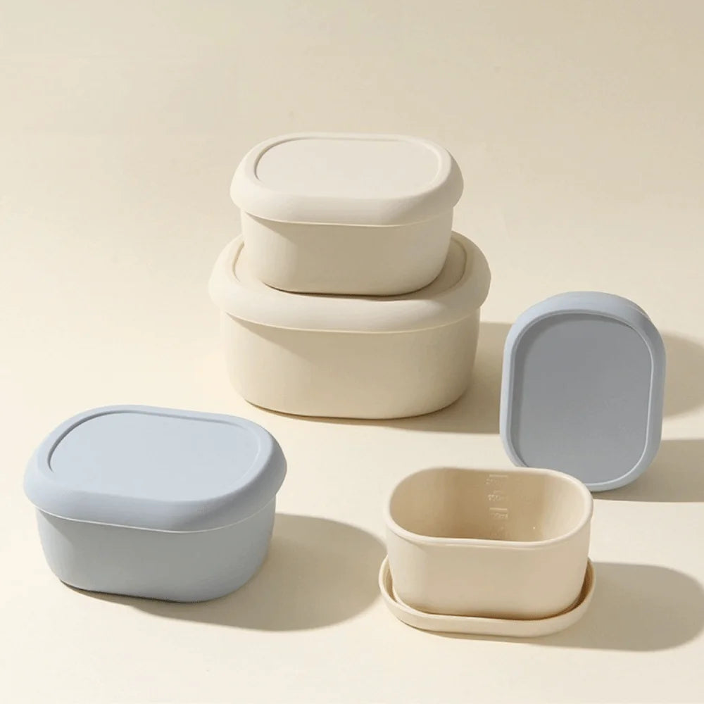BPA-Free Silicone Lunch Box with Lid | Microwave Safe 200–600ml Silicone Lunch Box Axl