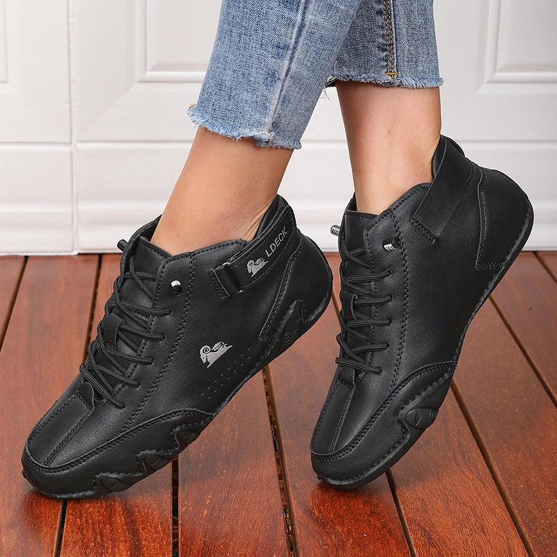 ZULIWAGN Women's Retro Waterproof Ankle Boots | Non-Slip Women's Ankle Boots Axl black 37