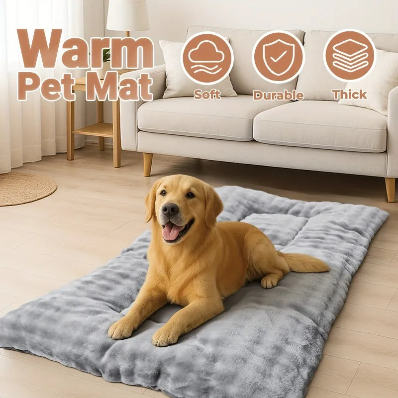KEMORELA Luxury Plush Pet Bed – Thick Winter Dog & Cat Mat Plush Pet Bed Axl