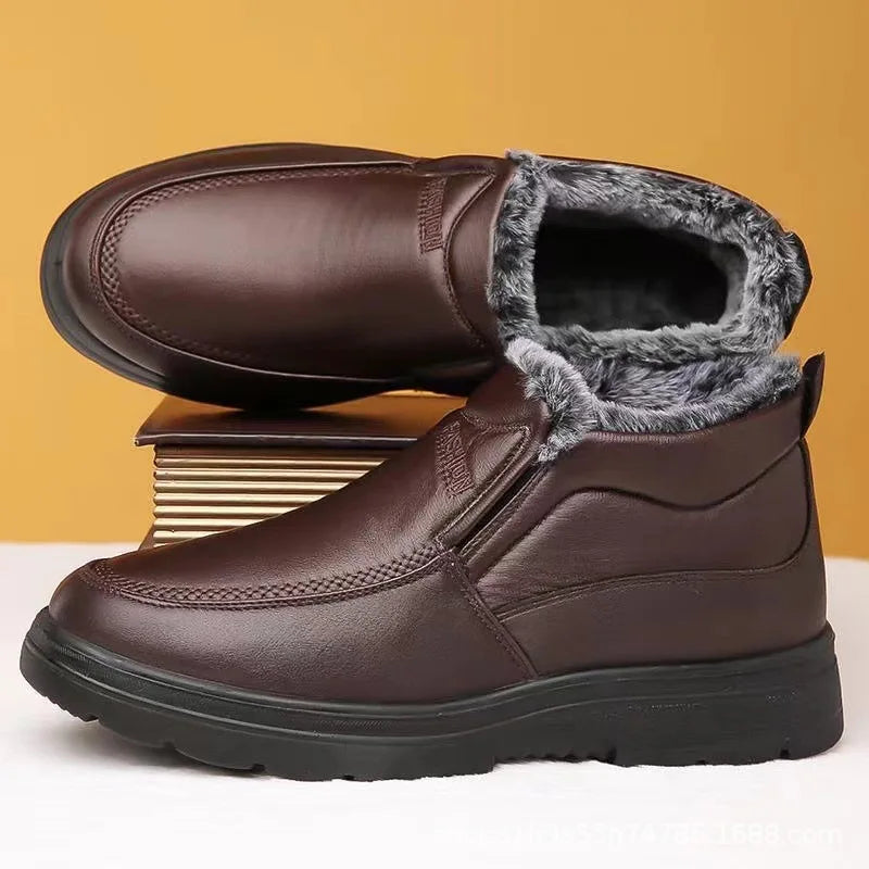 YBQJOO Men's Waterproof Snow Ankle Boots | Winter Hiking Work Men's Snow Boots Axl